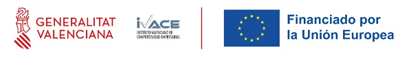 Logos Generalitat Valenciana, IVACE y Unión Europea — Fondo Europeo de Desarrollo Regional